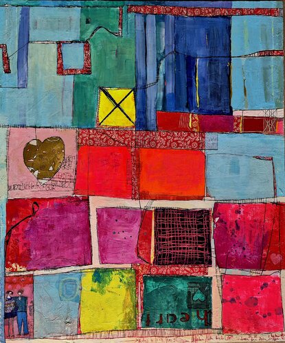 Herz gold di Helmtrud Kraienhorst, Pittura in vendita su Singulart