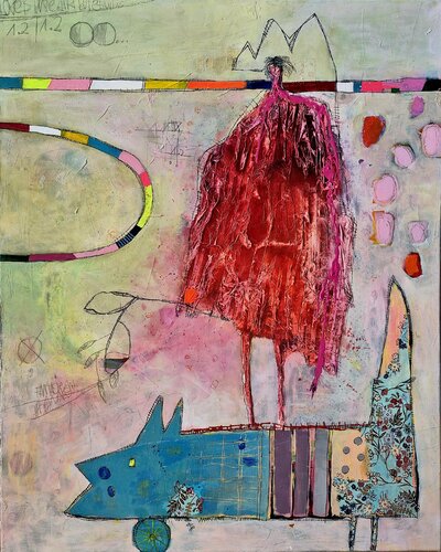 Pretty in red di Helmtrud Kraienhorst, Pittura in vendita su Singulart