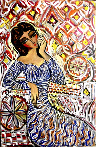 La robe bleu di Hrasarkos, Pittura in vendita su Singulart