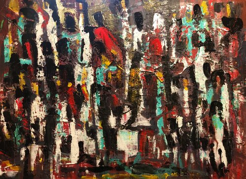 SAVING DEMOCRACY SERIES: Searching for Home. di Christine Sharp, Pittura in vendita su Singulart