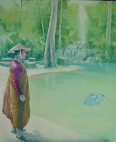 The Paradise and the plastic bag van Simona Marziani, Schilderij te koop op Singulart