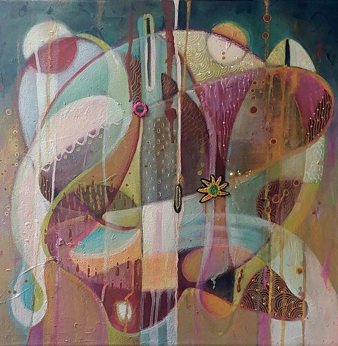 And The Universe Plays di Simona Marziani, Pittura in vendita su Singulart