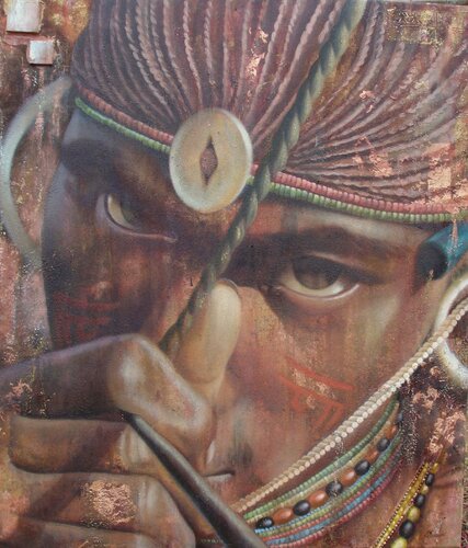 African Masai van Simona Marziani, Schilderij te koop op Singulart