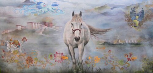 Dreaming Tibet van Simona Marziani, Schilderij te koop op Singulart