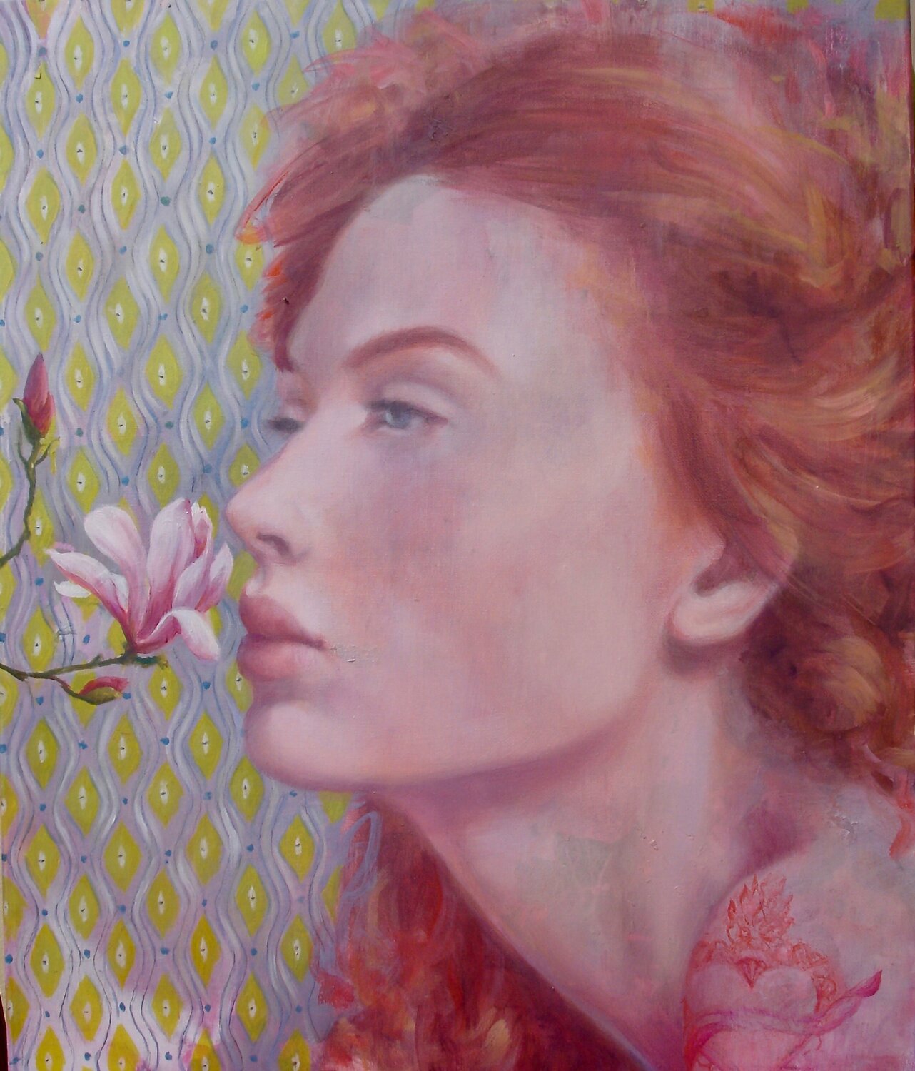 The red heart, sense of smell. Simona Marziani Originalgemälde zu verkaufen