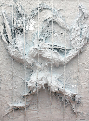 Hombre pájaro enjaulado di Ramón Juan, Pittura in vendita su Singulart