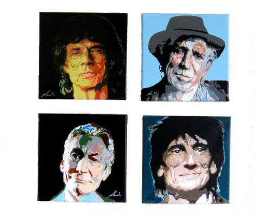 Rolling Stones - vier Gemälde von Willi Lemke, Malerei kaufen auf Singulart