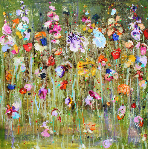 Cascade flowers van Ingeborg Herckenrath, Schilderij te koop op Singulart