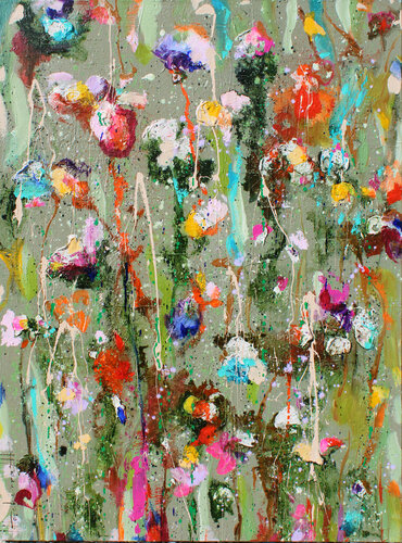 Harmonious Flowers van Ingeborg Herckenrath, Schilderij te koop op Singulart