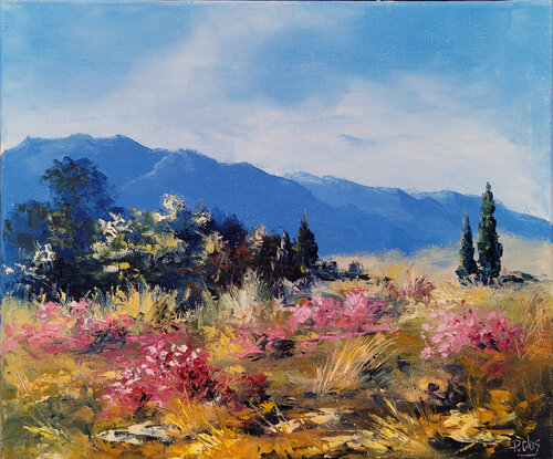 En parcourant la lande par Pascal Clus, Peinture en vente sur Singulart