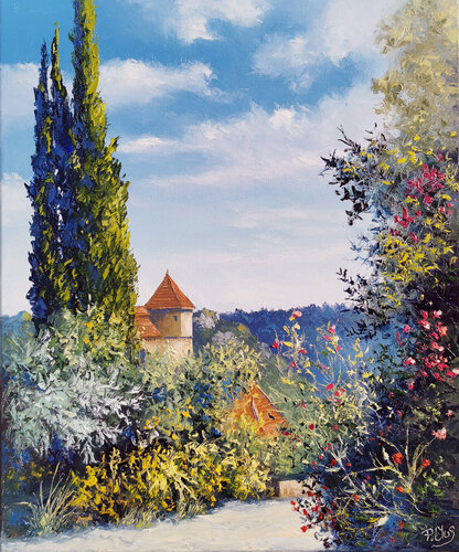 Ruelle a Saint Cirq Lapopie van Pascal Clus, Schilderij te koop op Singulart