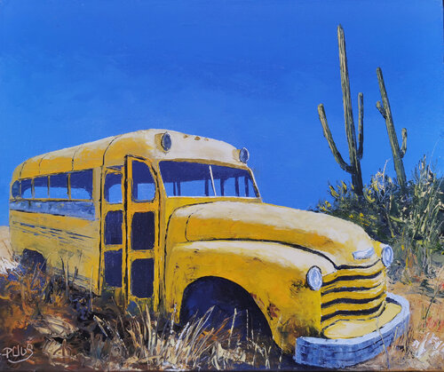 School bus van Pascal Clus, Schilderij te koop op Singulart