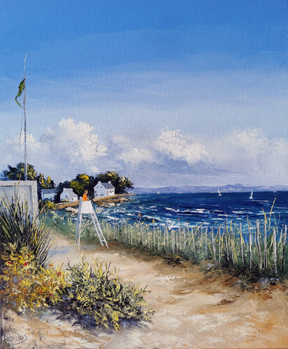 Baignade a la Trinité sur mer van Pascal Clus, Schilderij te koop op Singulart