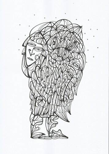 Gedankenträgerin by Ira Repey, 소묘 for Sale on Singulart