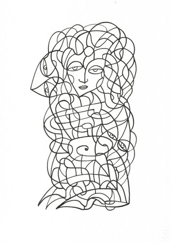 Tägliche Linien 11 van Ira Repey, Tekening te koop op Singulart