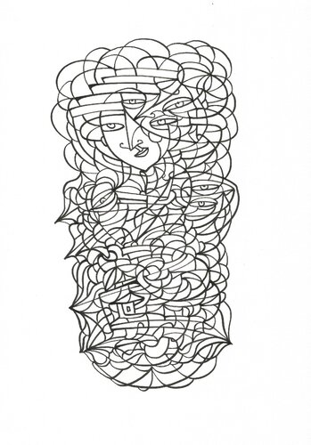 Tägliche Linien 22 van Ira Repey, Tekening te koop op Singulart