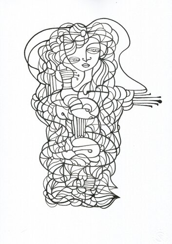 Musik 2 van Ira Repey, Tekening te koop op Singulart