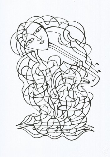 Musik 37 van Ira Repey, Tekening te koop op Singulart