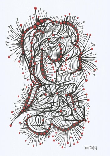 Klangbild mit roten Punkten 08 by Ira Repey, Work on Paper for Sale on Singulart