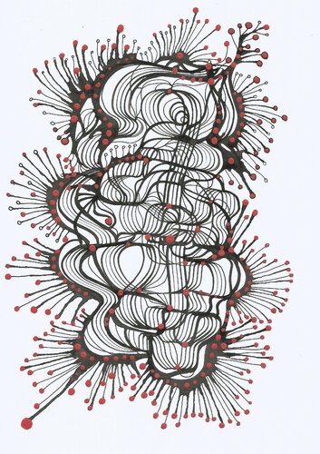 Klangbild mit roten Punkten 10 by Ira Repey, Work on Paper for Sale on Singulart