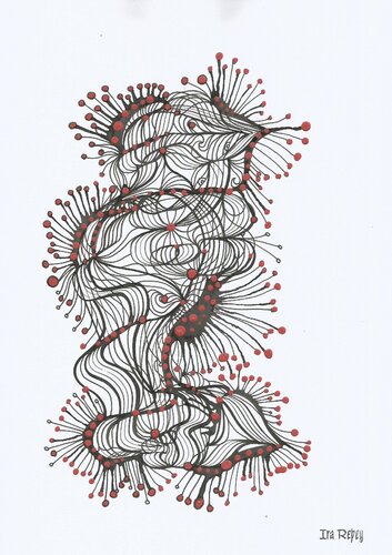 Klangbild mit roten Punkten 12 by Ira Repey, Work on Paper for Sale on Singulart