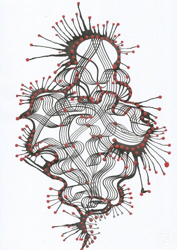 Klangbild mit roten Punkten 13 by Ira Repey, Work on Paper for Sale on Singulart