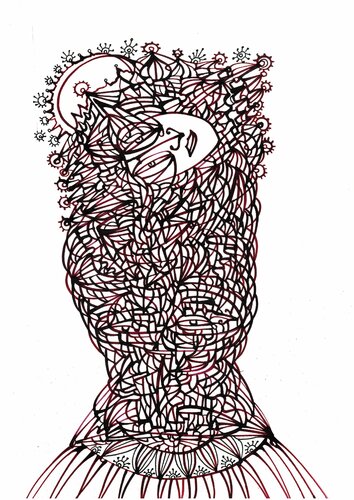 Corona-Blume (Corona-Flower) par Ira Repey, Dessin en vente sur Singulart