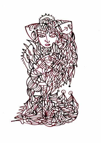 Corona-Angst (Corona-Fear) par Ira Repey, Dessin en vente sur Singulart