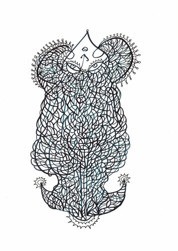 geschützter Corona-Narr (sheltered Corona-Fool) par Ira Repey, Dessin en vente sur Singulart