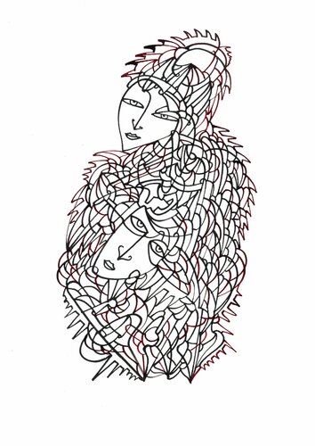Corona-Verlobte (engaged Corona) par Ira Repey, Dessin en vente sur Singulart