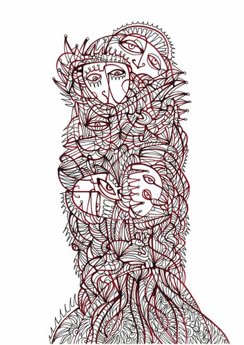 Corona-Familie 2 (Corona-Family 2) par Ira Repey, Dessin en vente sur Singulart