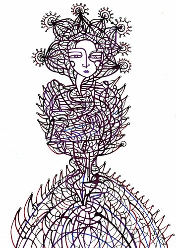 Corona-Distel (Corona-Thistle) par Ira Repey, Dessin en vente sur Singulart