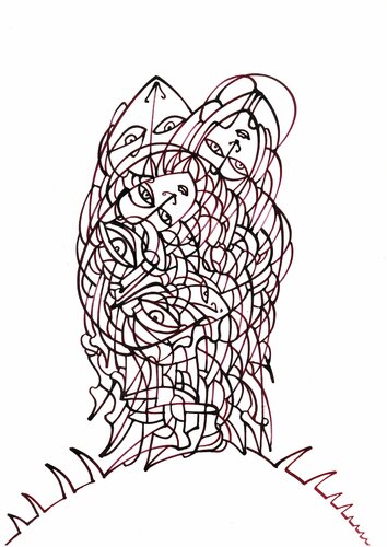 Corona-Familie (Corona-family) par Ira Repey, Dessin en vente sur Singulart