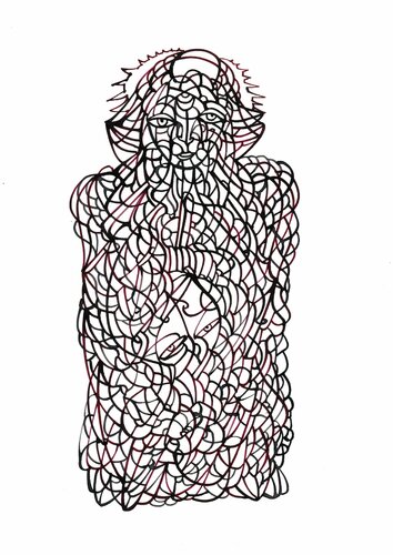 Corona-Einbruch (Corona-Burglary) par Ira Repey, Dessin en vente sur Singulart