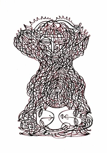 Beziehung mit Corona (Relationship with Corona) de Ira Repey, Dibujo a la venta en Singulart