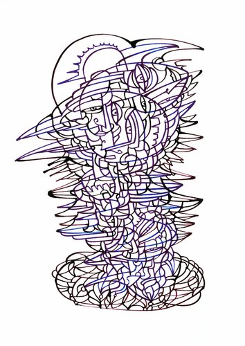 blauer Corona-Stachel (blue Corona-Spike) di Ira Repey, Disegno in vendita su Singulart