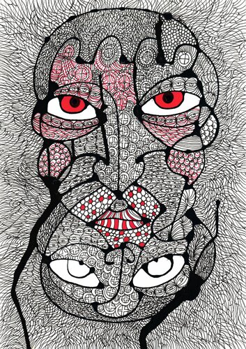 Corona-Gesicht (Corona-Face) by Ira Repey, 소묘 for Sale on Singulart