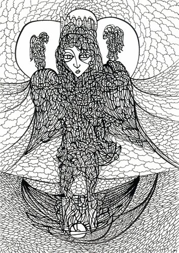 Corona-Erzengel (Corona-Archangel) par Ira Repey, Dessin en vente sur Singulart