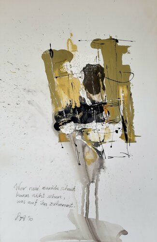 Wer nur zurück schaut kann nicht sehen, was auf ihn zukommt by Silvia Ingrid Hummer, Painting for Sale on Singulart