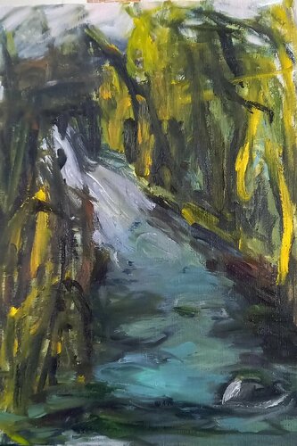 Le déversoir, bouillons d'hiver di Laurence Forbin, Pittura in vendita su Singulart