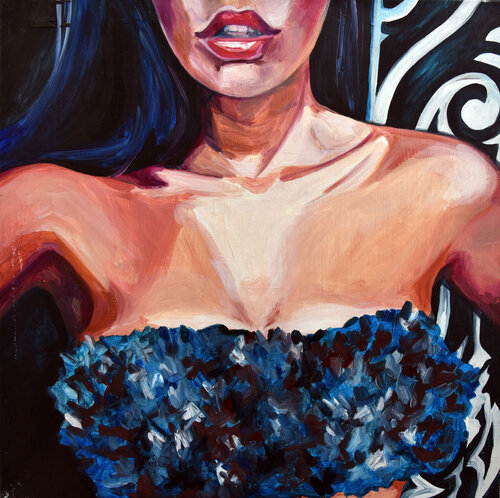 Crimson Lips, Silent Thoughts di Sasha Robinson, Pittura in vendita su Singulart