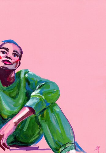 PINK MOOD - Large Pop art Giclée print on Canvas by Sasha Robinson, Print for Sale on Singulart