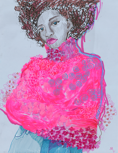 STIFF PINK - Large Abstract Giclée print on Canvas - Limited Edition of 25 Artwork van Sasha Robinson, Afdruk te koop op Singulart