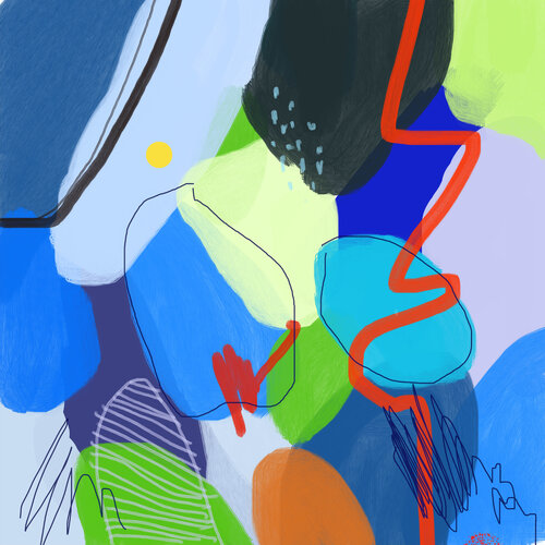 SIMPLE NAVY BLUE LARGE ABSTRACT_202327021 Giclée print on canvas, wall art - Limited Edition of 5 Print by Sasha Robinson, Print for Sale on Singulart