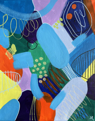 FLASHY EMOTIONS _ original abstract, simple visual art, home decor, gift van Sasha Robinson, Schilderij te koop op Singulart