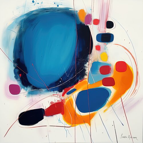 White, teal and yale blue 0412233 di Sasha Robinson, Digitale in vendita su Singulart
