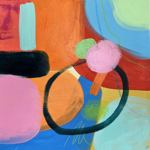 Orange and blue abstract 2412233 von Sasha Robinson, Malerei kaufen auf Singulart