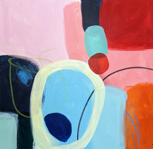 Pale pink blue and red abstract 2412234 Sasha Robinson