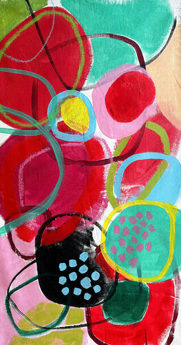 Red and green ovals 0601241 van Sasha Robinson, Schilderij te koop op Singulart