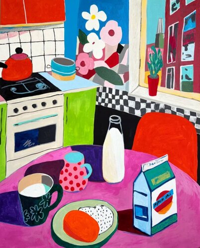 Morning Milk Carton in Floral Kitchen von Sasha Robinson, Malerei kaufen auf Singulart
